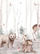 Woodland,Cartoon,Animals,Watercolor,Illustration,Template.,Pre,Made,Frame,For