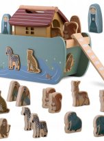 Drewniana-zabawka-edukacyjna-Montessori-Arka-Noego-zwierzatka-Nukido