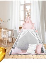 TIPI-namiot-wigwam-dla-dzieci-TEEPEE-Girlanda-Poduszki-Stabilizator-Nukido-Stan-opakowania-oryginalne