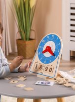 VIGA-DREWNIANY-ZEGAR-DLA-DZIECI-ZABAWKA-EDUKACYJNA-NAUKA-ZEGARA-CZASU-Marka-Viga