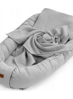 Gniazdko-kokon-z-poduszka-i-kocykiem-niemowlecy-MUSLIN-szary