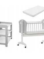 Zestaw-kolyska-materac-komoda-pielegnacyjna-MOON-szary