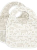 jollein-2-sliniaki-wodoodporne-z-kieszonka-zwierzeta-animals-olive-green