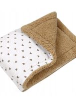 kocyk baranek brąz + muslin serduszka