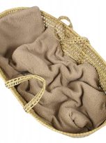 kocyk i poduszka bpucle brąz