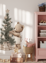 Teddy Bear and Christmas Tree