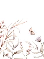 Seamless,Watercolor,Border,With,Pink,And,Purple,Flowers,And,Leaves