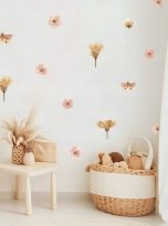 Naklejki-na-sciane-Kwiaty-Kwiatki-Motyle-Boho-dekoracje-do-pokoju-46-szt-Szerokosc-produktu-31-cm