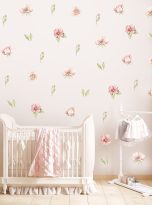 Naklejki-na-sciane-kwiaty-kwiatki-rozowe-listki-paczki-duze-50-szt-Marka-bez-marki