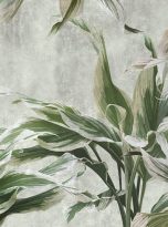 The,Illustration,Of,Painted,Leaves,On,A,Textured,Wall,,Photo