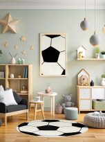 DYWAN-DLA-CHLOPCA-PILKA-CZARNY-BIALY-FOOTBALL-OKRAGLY-LIMA-sr-120-cm-Marka-Akcila