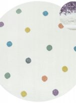 DYWAN-OKRAGLY-DZIECIECY-MIECIUTKI-KREMOWY-KOLOROWY-KROPKI-LIMA-sr-120-cm