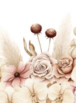 Watercolor,Seamless,Floral,Border,Illustration,In,Boho,Style,On,White